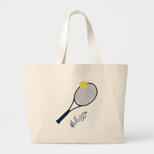 Bolsa Tote Grande Logotipo de rack e esfera do jogador de Tênis pers