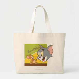 Bolsa Tote Grande Logotipo de Tom e de Jerry Hanna Barbera