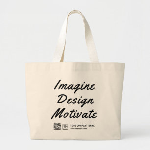 Bolsa Tote Grande Logotipo Empresarial Citação Empresa Promocional M