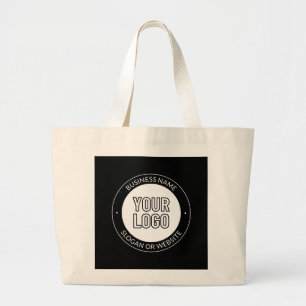 Bolsa Tote Grande Logotipo empresarial ou modelo de texto editável e