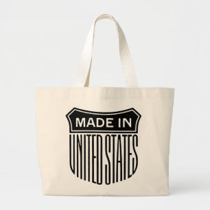 Bolsa Tote Grande Logotipo Patriótico Vintage Feito Na América Toteb