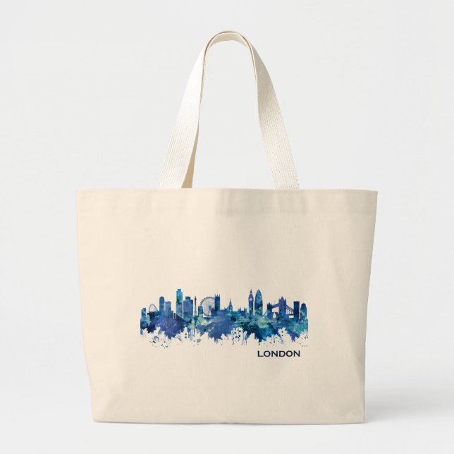 Bolsa Tote Grande London England Skyline Blue (Frente)