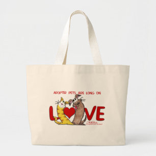 Bolsa Tote Grande Longo no Amor, Gato e Cão