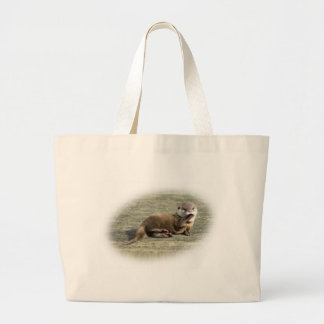 Bolsa Tote Grande Lontra bonito do bebê que boceja
