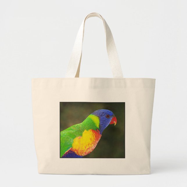 Bolsa Tote Grande Lorikeet do arco-íris (Frente)