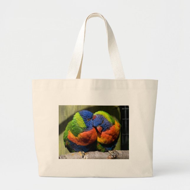 Bolsa Tote Grande Lorikeets no amor (Frente)