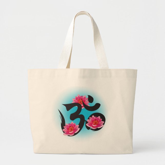 Bolsa Tote Grande lótus do OM (Frente)
