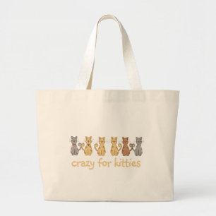 Bolsa Tote Grande Louco para Camisetas e presentes de Gatinho