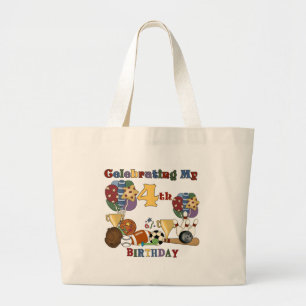 Bolsa Tote Grande Louco para o Esporte 4.º aniversário T-shirts e pr