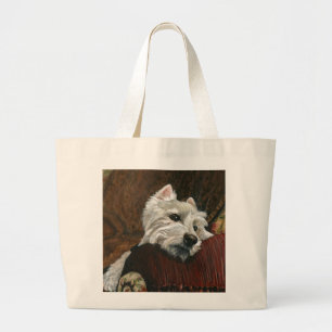 Bolsa Tote Grande Lounging Westie em Sofa