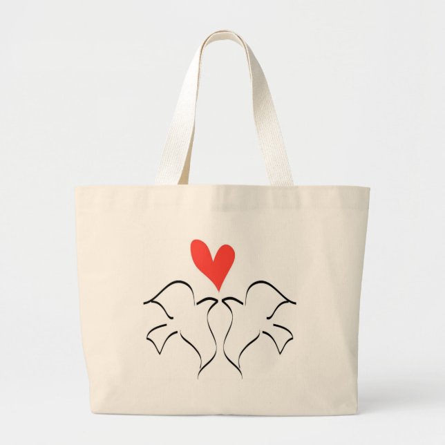 Bolsa Tote Grande Love Doves (Frente)