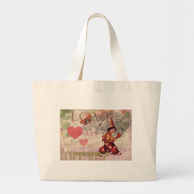 Bolsa Tote Grande Love Hearetheart Namorados Cherub (Frente)