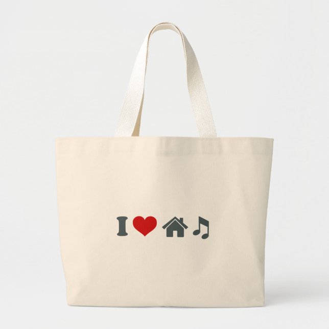 Bolsa Tote Grande Love House Music (Frente)