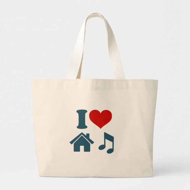 Bolsa Tote Grande Love House Music (Frente)