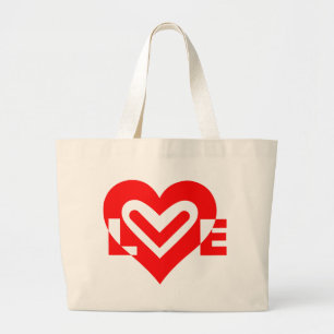 Bolsa Tote Grande Love in Red