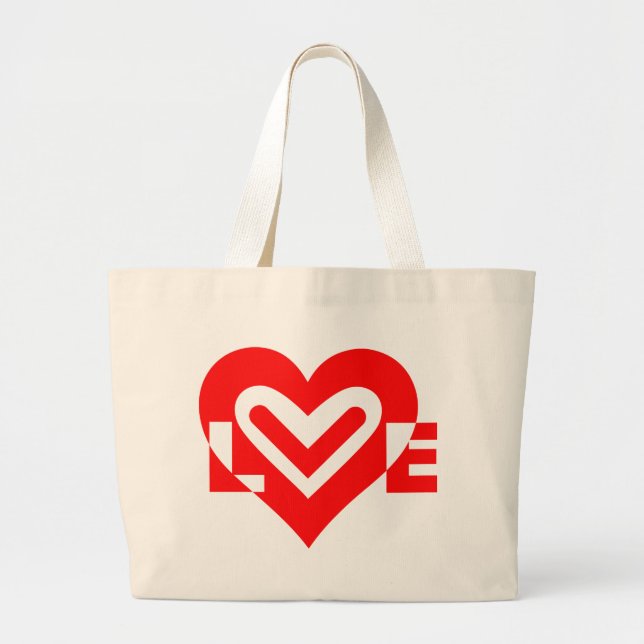 Bolsa Tote Grande Love in Red (Frente)