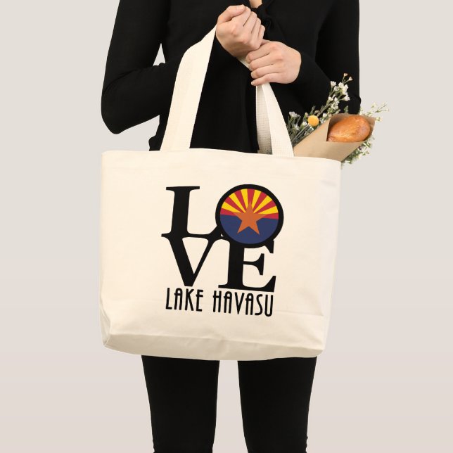 Bolsa Tote Grande LOVE Lake Havasu (Frente (produto))