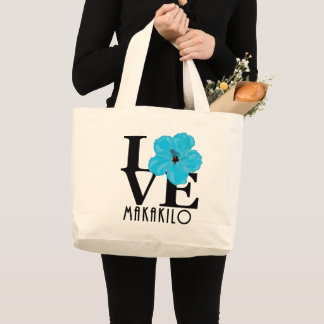 Bolsa Tote Grande LOVE Makakilo Blue Hibiscus