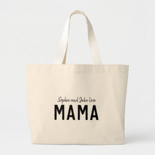Bolsa Tote Grande Love Mama   Dia de as mães de Nomes de Crianças 