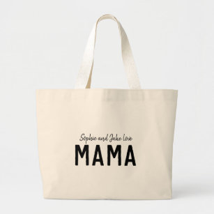 Bolsa Tote Grande Love Mama   Dia de as mães de Nomes de Crianças Ne
