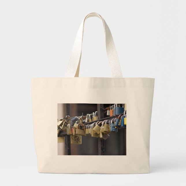 Bolsa Tote Grande Love Padlocks, Praga (Frente)
