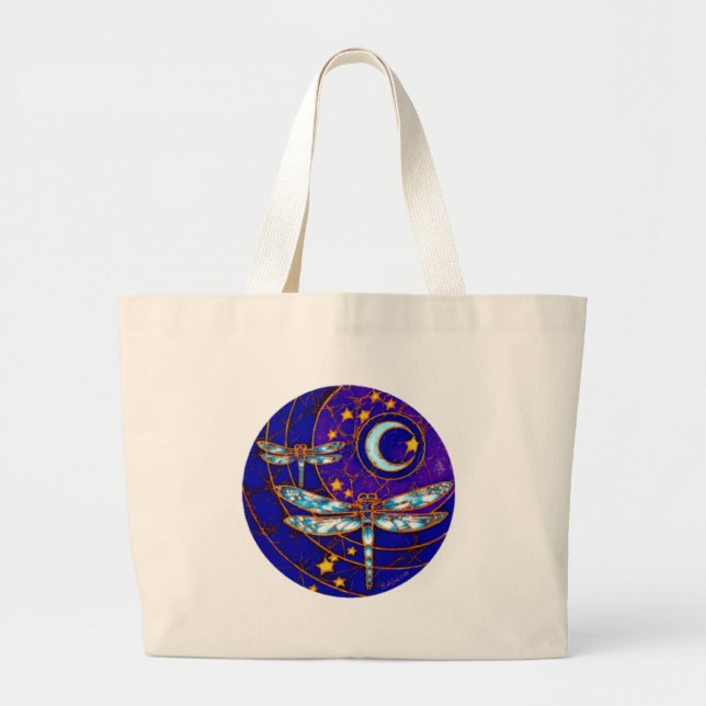 Bolsa Tote Grande lua da libélula (Frente)