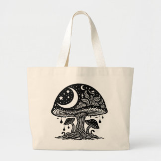 Bolsa Tote Grande Lua e Stars Cogumelo