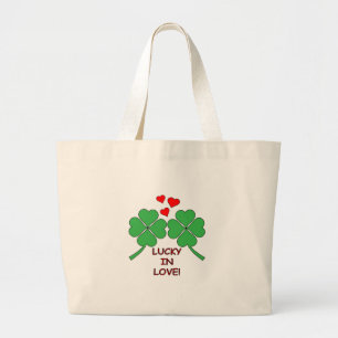 Bolsa Tote Grande Lucky In Love Hearts Clover