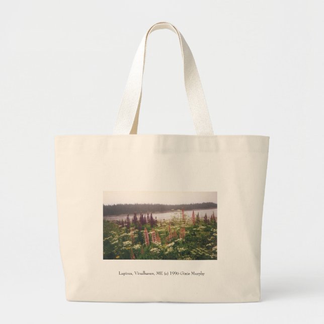 Bolsa Tote Grande "Lupines, Vinalhaven, Maine, 1996 " (Frente)