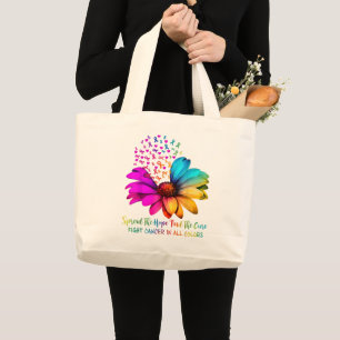 Bolsa Tote Grande Lutar Contra o Câncer em Todas e Cada Cor Fitas Fl