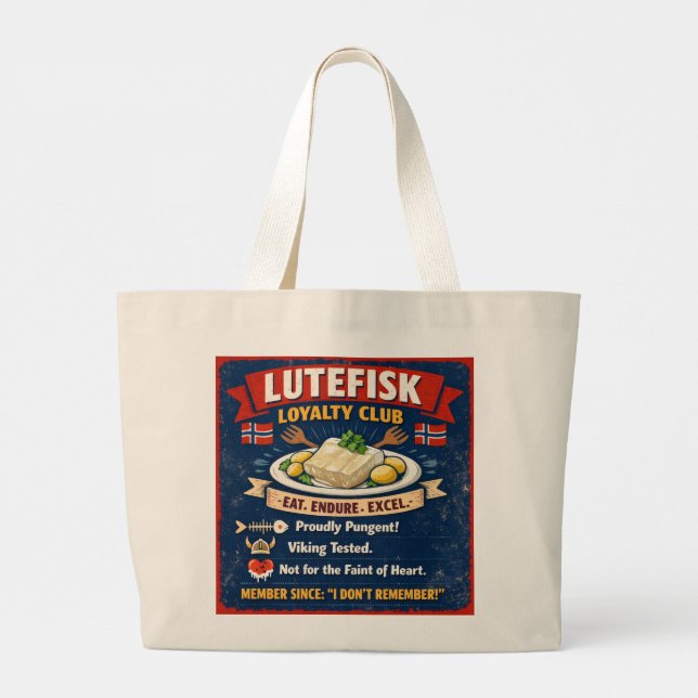 Bolsa Tote Grande Lutefisk Loyalty Club Norwegian Tote Bag (Verso)