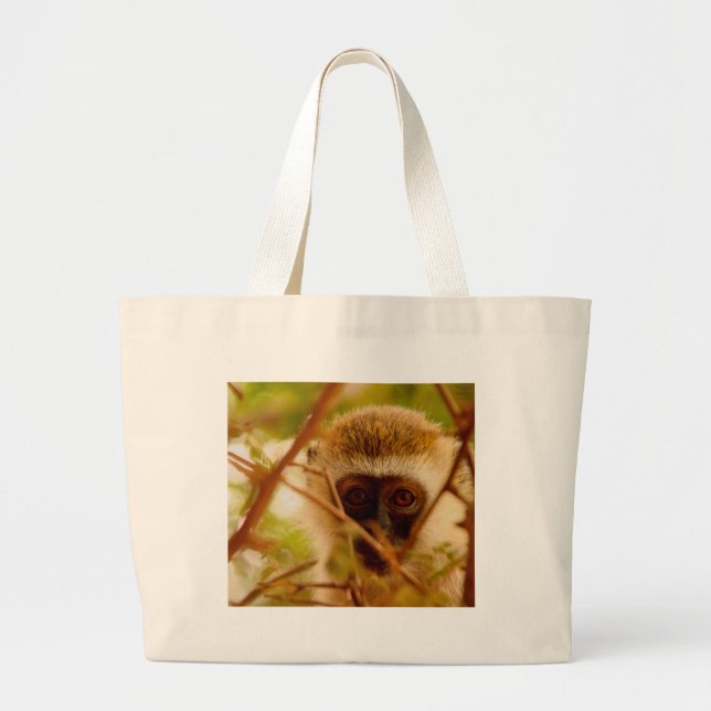 Bolsa Tote Grande Macaco atrevido. (Frente)
