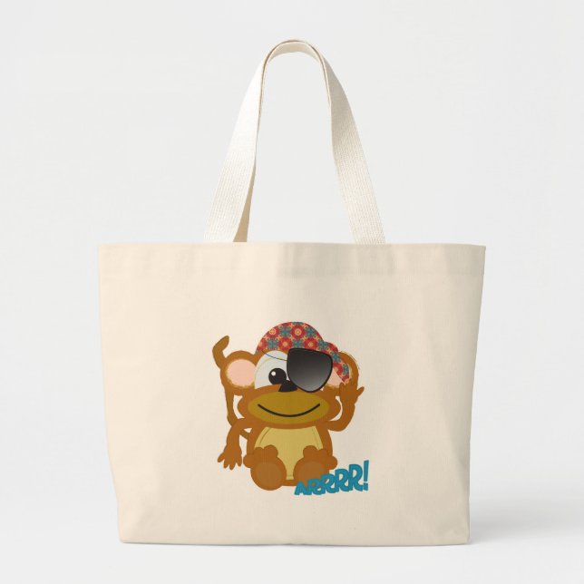Bolsa Tote Grande Macaco-pirata-pirata (Frente)