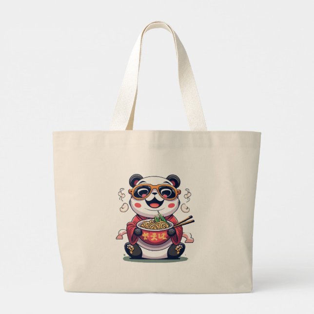 Bolsa Tote Grande Macarrão Panda (Verso)