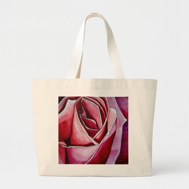 Bolsa Tote Grande Macro cor-de-rosa abstrato rosa (Frente)