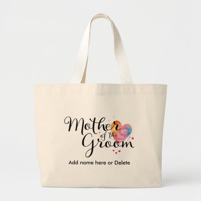 Bolsa Tote Grande Mãe aguarela da sacola das canvas do noivo da (Frente)