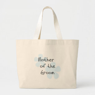 Bolsa Tote Grande Mãe azul das flores do noivo