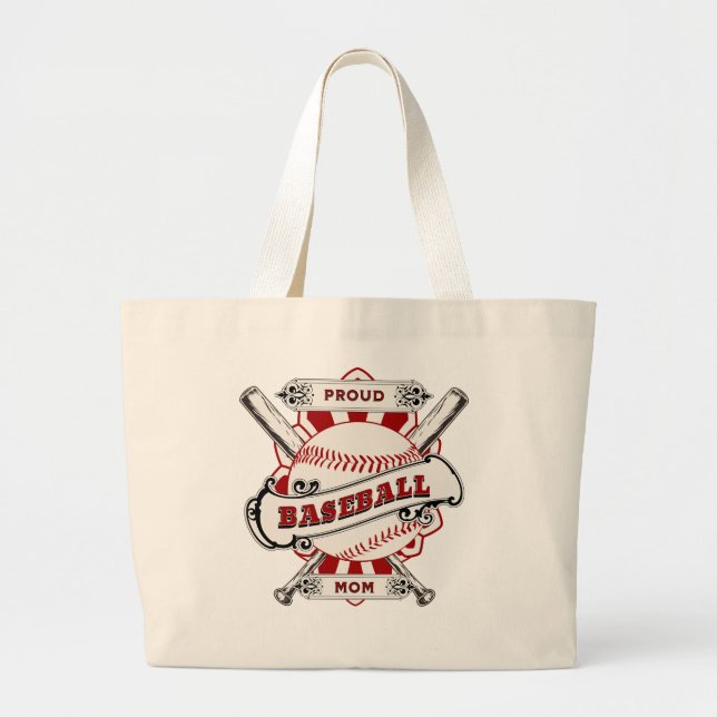 Bolsa Tote Grande Mãe de Baseball Orgulhosa (Frente)