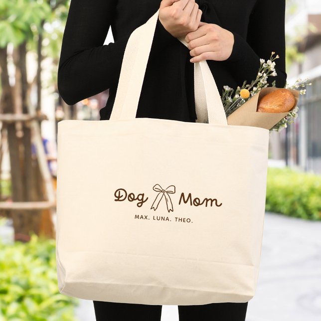 Bolsa Tote Grande Mãe de Cachorro Fofa Personalizada (Criador carregado)