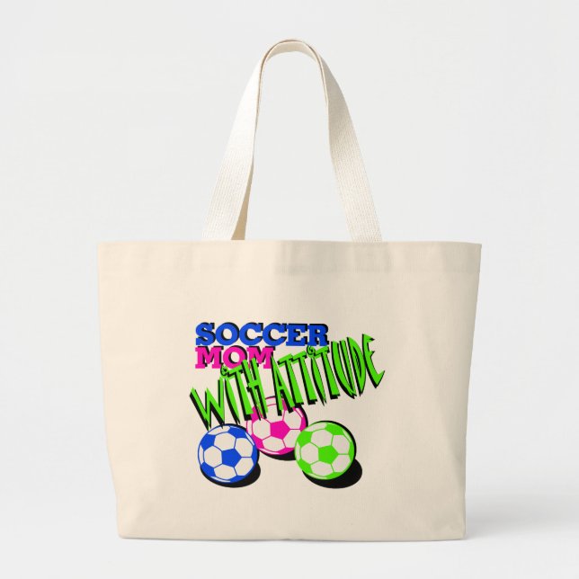 Bolsa Tote Grande Mãe de futebol com atitude (Frente)