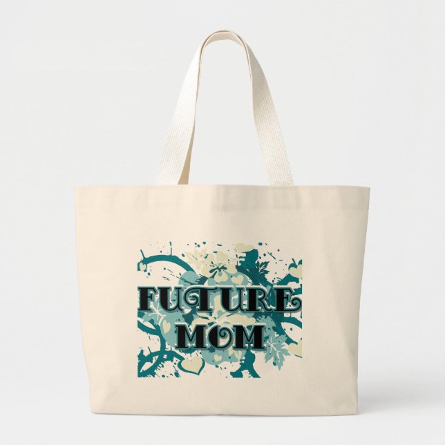 Bolsa Tote Grande Mãe do Futuro - Corações e Flores (Frente)