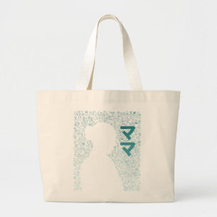 Bolsa Tote Grande Mãe em Caractere Japonês (Katakana)