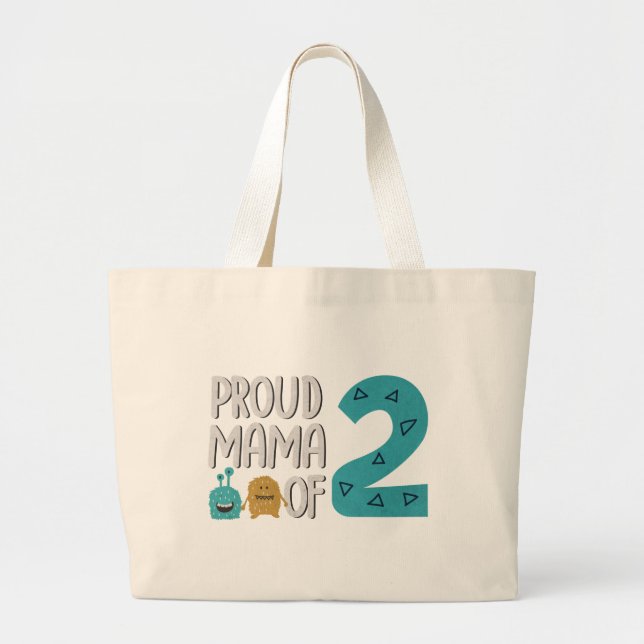 Bolsa Tote Grande Mãe Orgulhosa de Dois Sacos de Tote (Frente)