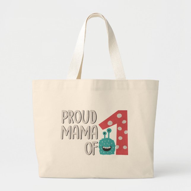 Bolsa Tote Grande Mãe Orgulhosa de Um (Frente)