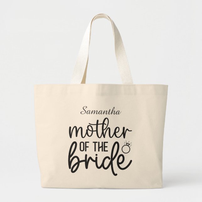 Bolsa Tote Grande Mãe Personalizada da Noiva Casamento (Frente)