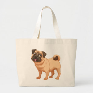 Bolsa Tote Grande Mãe Pug Cachorro Pai Filhotes Cães Resgate Abrigo