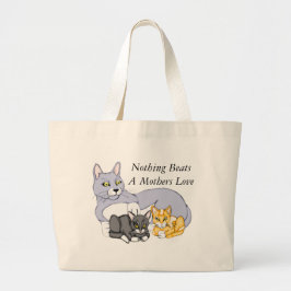 Bolsa Tote Grande Mães adoram Gato e Gatinhos Jumbo Toalha