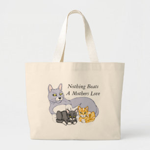 Bolsa Tote Grande Mães adoram Gato e Gatinhos Jumbo Toalha