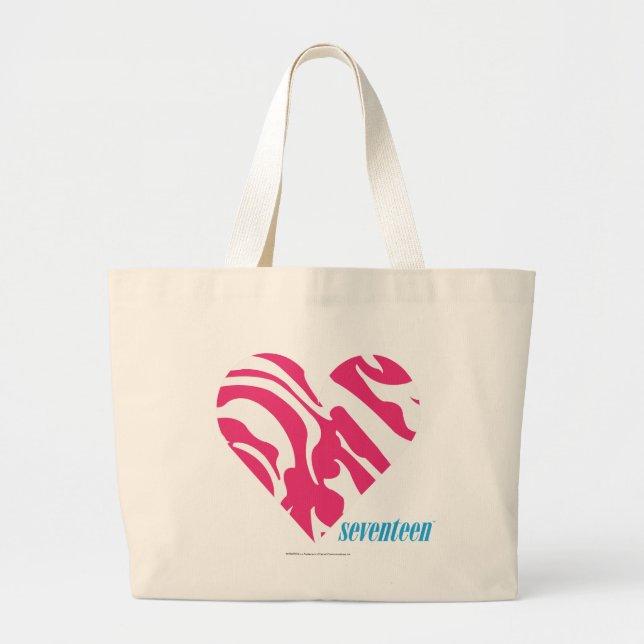 Bolsa Tote Grande Magenta 2 da zebra (Frente)