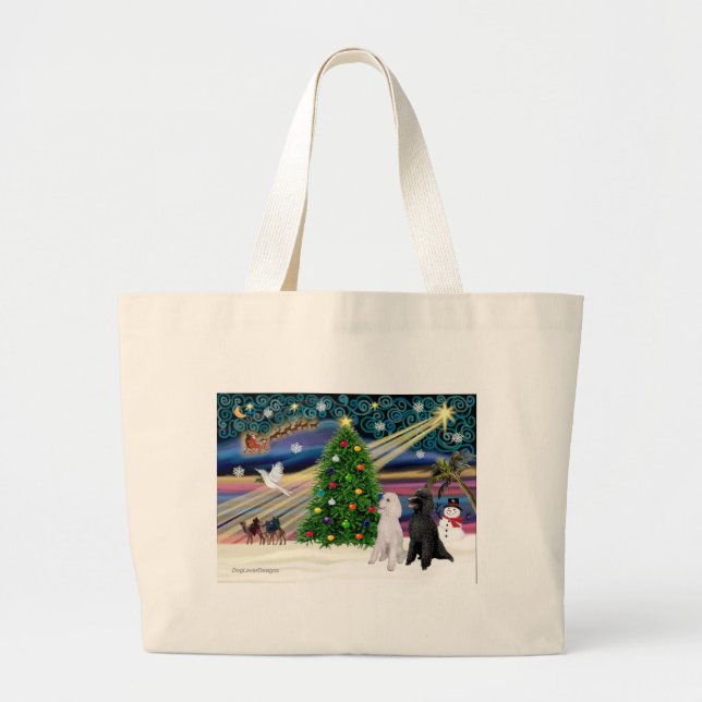Bolsa Tote Grande MAGIA DE NATAL-Poodle ST-Par2 (Frente)